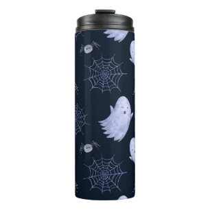 Das lustige Ghost Spider Halloween Muster. Thermosbecher