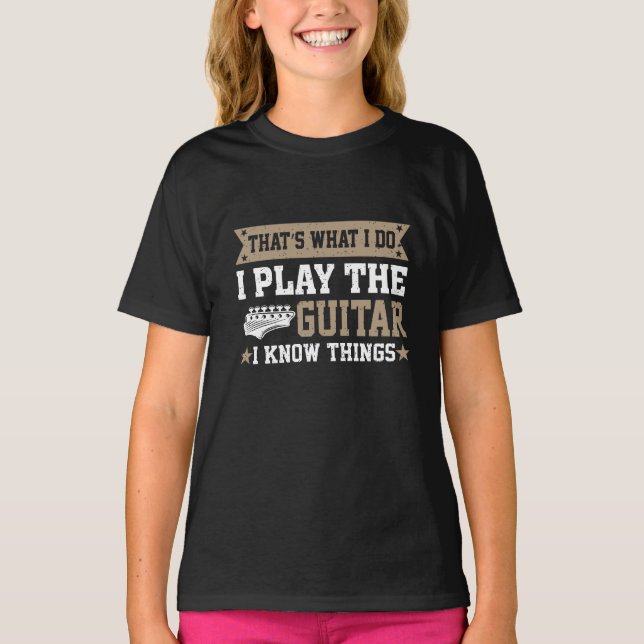 Das mache ich, ich spiele Gitarre lustigen T - Shi T-Shirt (Vorderseite)