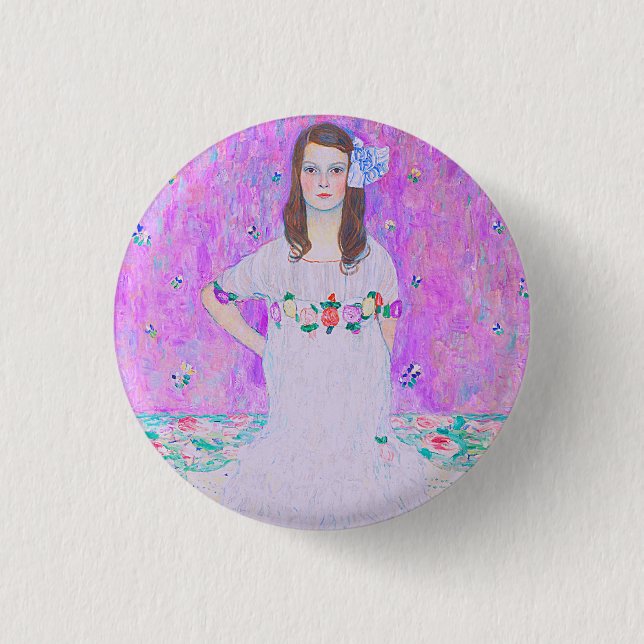 Das Mäda Primavesi-Gemälde von Gustav Klimt Button (Vorderseite)