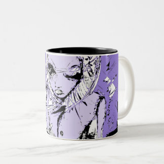 das Mädchen aussieht Zweifarbige Tasse
