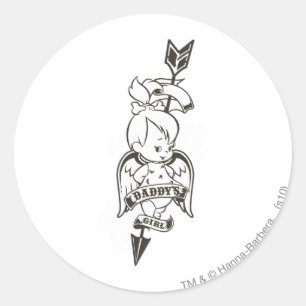Das Mädchen B&W PEBBLES™ Vatis Runder Aufkleber