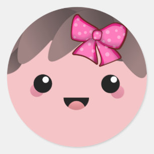 Das Mädchen   Baby Girl Gender Reveal Runder Aufkleber