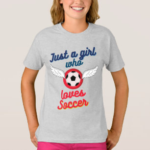Das Mädchen, das den T - Shirt Fußball Liebe
