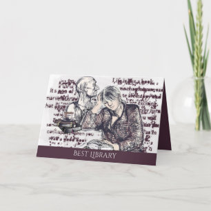 Das Mädchen liest ein Buch Karte