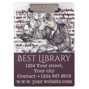 Das Mädchen liest ein Buch Klemmbrett