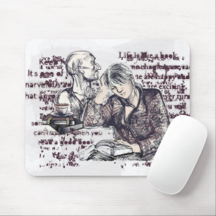 Das Mädchen liest ein Buch Mousepad
