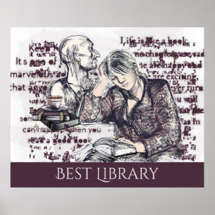 Das Mädchen liest ein Buch Poster