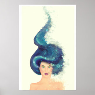 Das Mädchen mit blauen Haaren Poster