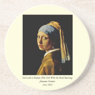 Das Mädchen mit dem Turban/Mädchen mit dem Perleno Untersetzer