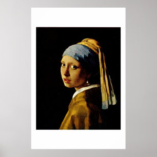 Das Mädchen mit einem Turban/Mädchen mit dem Perle Poster