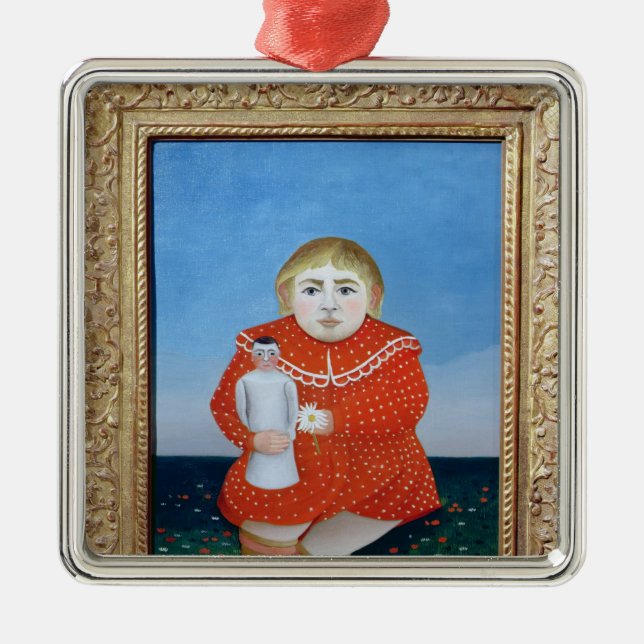 Das Mädchen mit einer Puppe, einem c.1892 oder Ornament Aus Metall (Vorne)