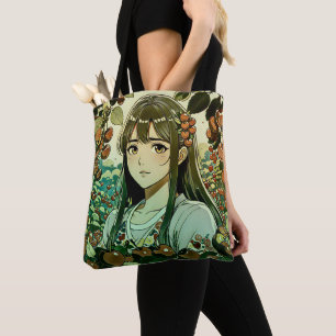 Das Mädchen mit Kirschfrüchten - Moderne Illustrat Tasche