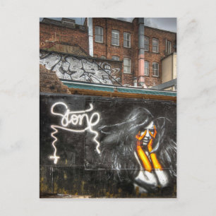 Das Mädchen mit Orange Handschuhen, Shoreditch Gra Postkarte