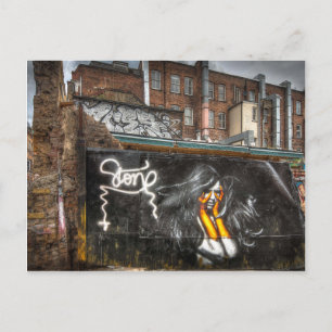Das Mädchen mit Orange Handschuhen, Shoreditch Gra Postkarte