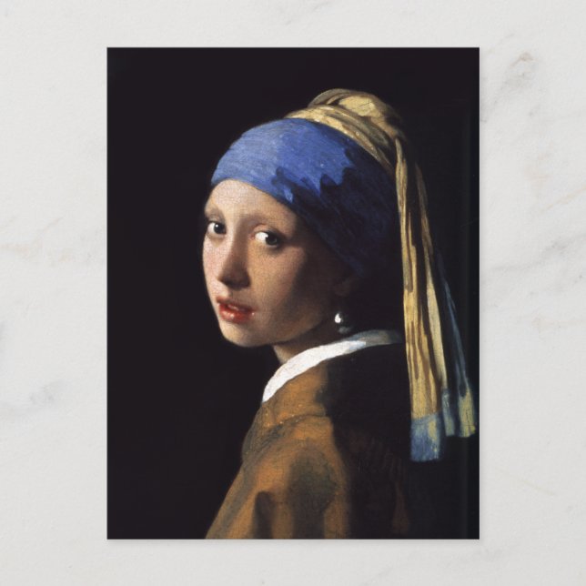 Das Mädchen mit Perlenohrring von Johannes Vermeer Postkarte (Vorderseite)
