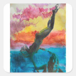 Das Mädchen Quadratischer Aufkleber