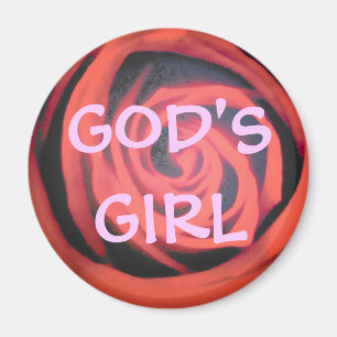 Das Mädchen-Rote Rose des Gottes Magnet