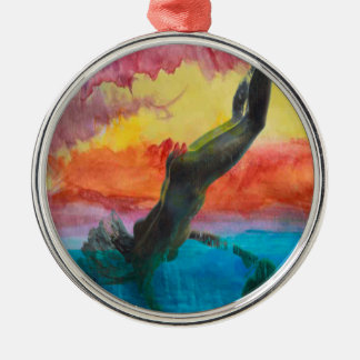 Das Mädchen und der Delfin Ornament Aus Metall