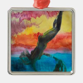 Das Mädchen und der Delfin Silbernes Ornament