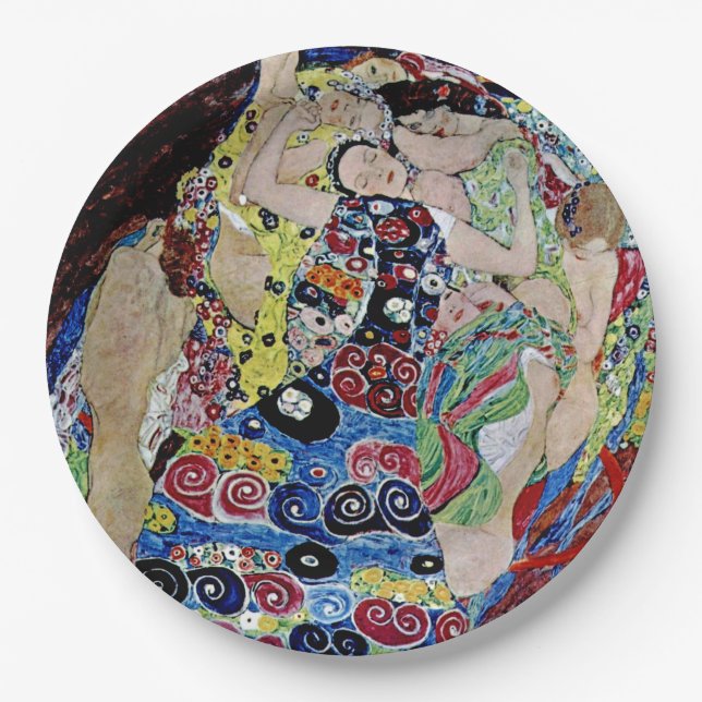 Das Mädchen von Gustav Klimt, Jugendstil, Deko,vi Pappteller (Vorderseite)