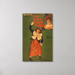 "Das Mädchen von Paris" Theater-Musical-Plakat Leinwanddruck