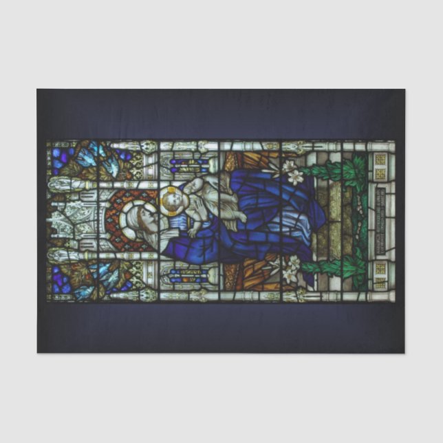 Das Madonna- und KinderBuntglas-Weihnachten Seidenpapier (Vorderseite)