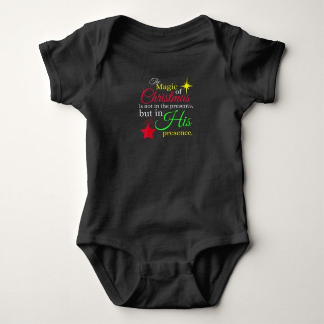 DAS MAGIC CHRISTMAS Christlich Jesus    BirthT- Baby Strampler (Vorderseite)