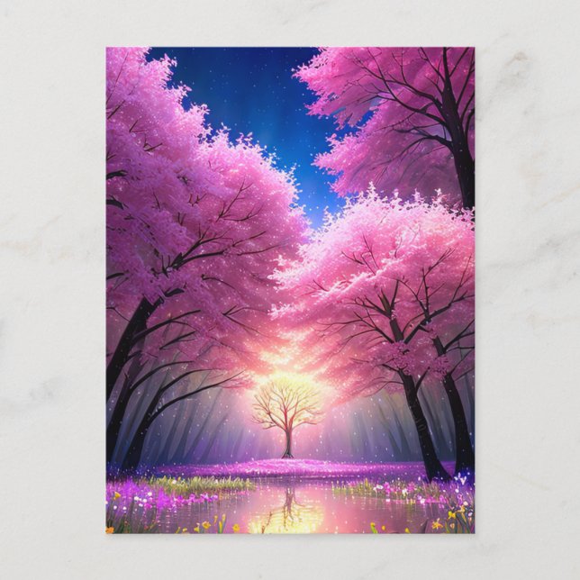 Das magische Glühen des Goldenen Trees Postkarte (Vorderseite)