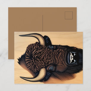 Das majestätische Bison - ein Symbol für Power und Postkarte