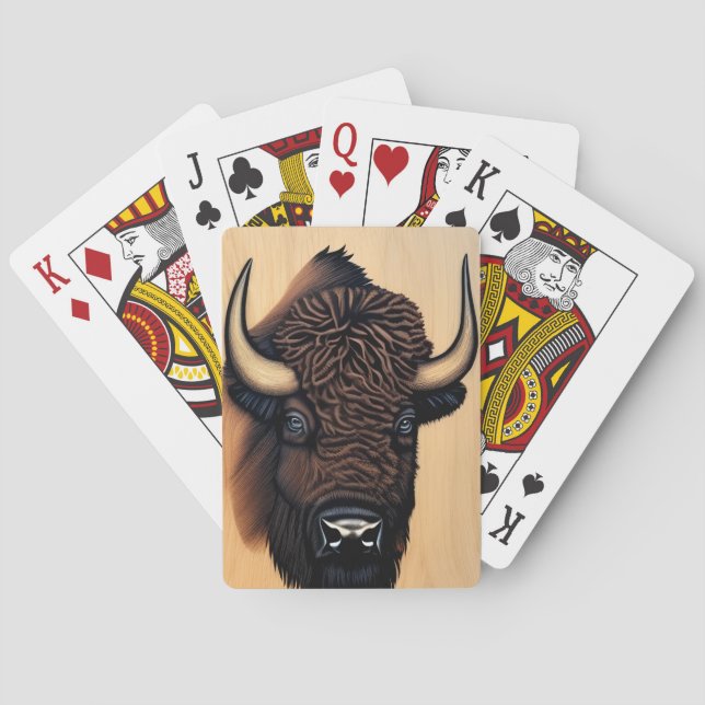 Das majestätische Bison - ein Symbol für Power und Spielkarten (Rückseite)