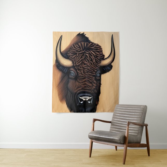Das majestätische Bison - ein Symbol für Power und Wandteppich (Beispiel)