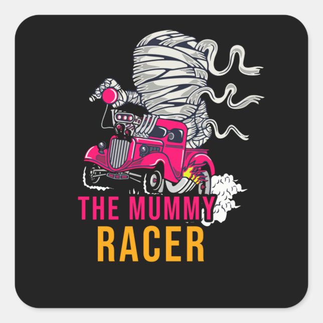 Das Mama-Racer Quadratischer Aufkleber (Vorderseite)