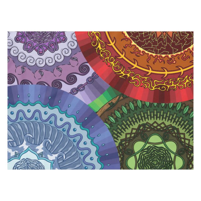 Das Mandalas Elemente Tischdecke (Vorderseite (Horizontal))
