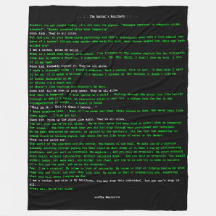 Das Manifest des Hackers Fleecedecke