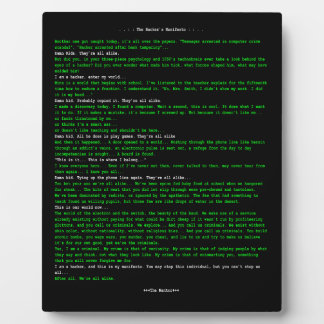 Das Manifest des Hackers Fotoplatte