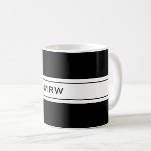 Das männliche einfache Schwarz-weiße Kaffeetasse