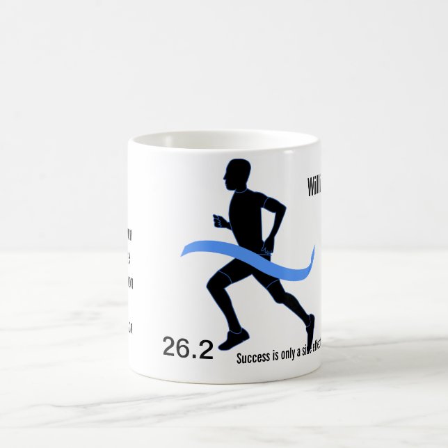 Das Marathon-blaues Band der Männer Kaffeetasse (Mittel)