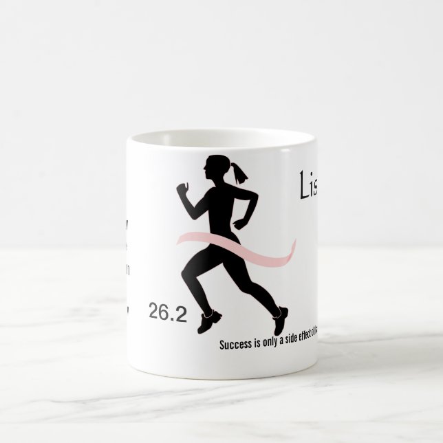 Das Marathon-Tassen-Rosa-Band der Frauen Kaffeetasse (Mittel)