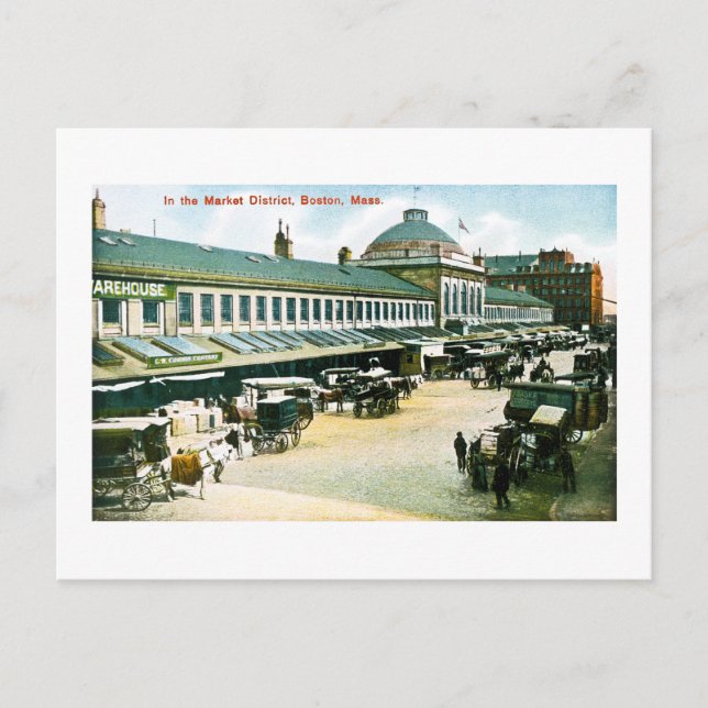 Das Marktviertel, Boston, Massachusetts Postkarte (Vorderseite)