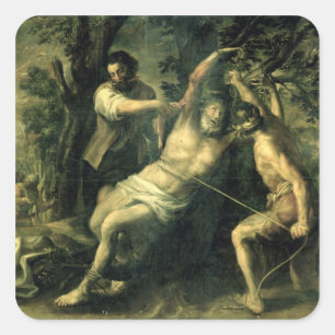 Das Martyrium von St. Bartholomäw 2 Quadratischer Aufkleber