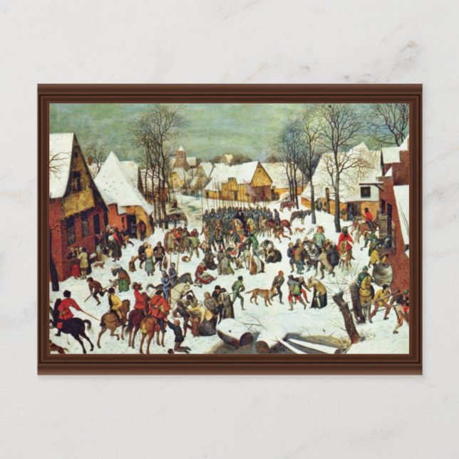 Das Massaker der Unschuldigen von Bruegel D. Ä. P Postkarte (Vorderseite)