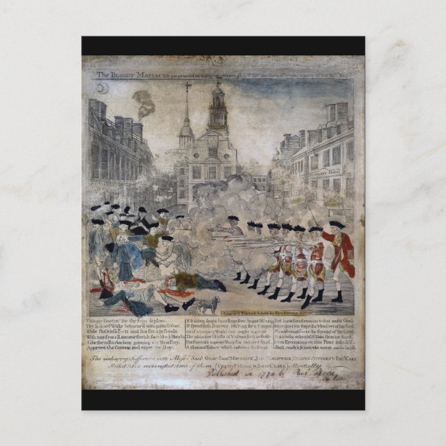 Das Massaker in Boston von Paul Revere 1770 Postkarte (Vorderseite)