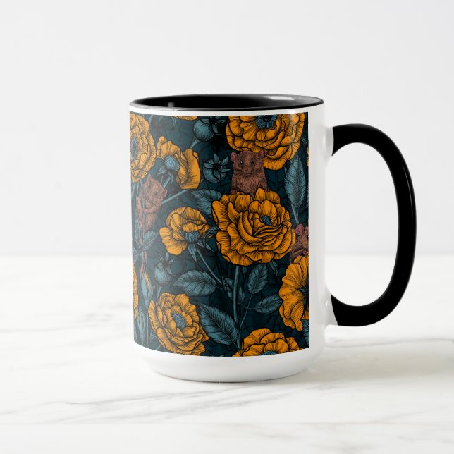 Das Mäuse-Party in Orange und Blau Tasse (Rechts)