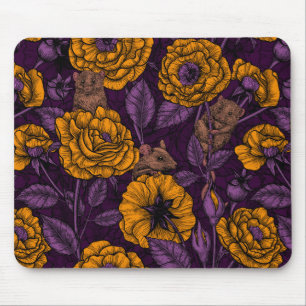Das Mäuse-Party in Orange und Violett Mousepad