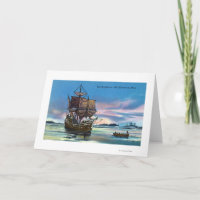 Das Mayflower, das im Jahre 1620 Szene landet