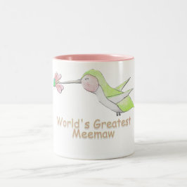 Das Meemaw der Welt bestste Kolibri-Tasse Zweifarbige Tasse