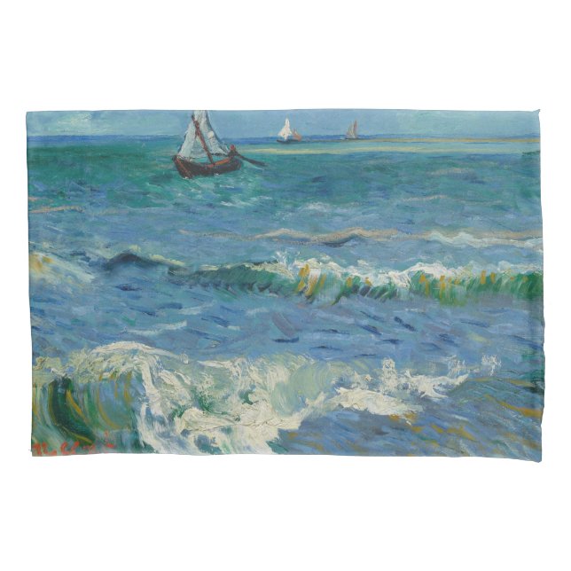 Das Meer am Les Saintes Maries de la Mer | Van Gog Kissenbezug (Vorderseite)