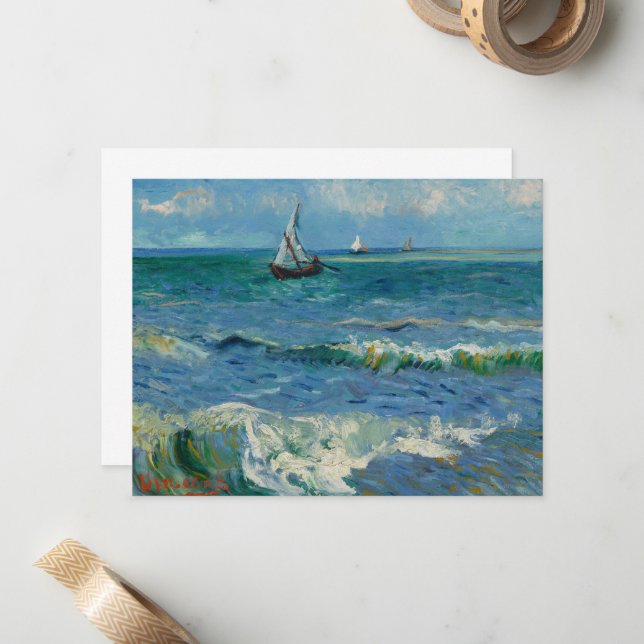 Das Meer am Les Saintes Maries de la Mer | Van Gog Mitteilungskarte (Vorderseite/Rückseite Beispiel)