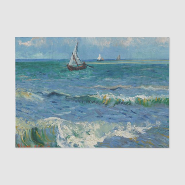 Das Meer am Les Saintes Maries de la Mer | Van Gog Seidenpapier (Vorderseite)