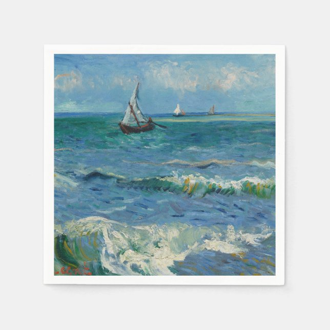 Das Meer am Les Saintes Maries de la Mer | Van Gog Serviette (Vorderseite)